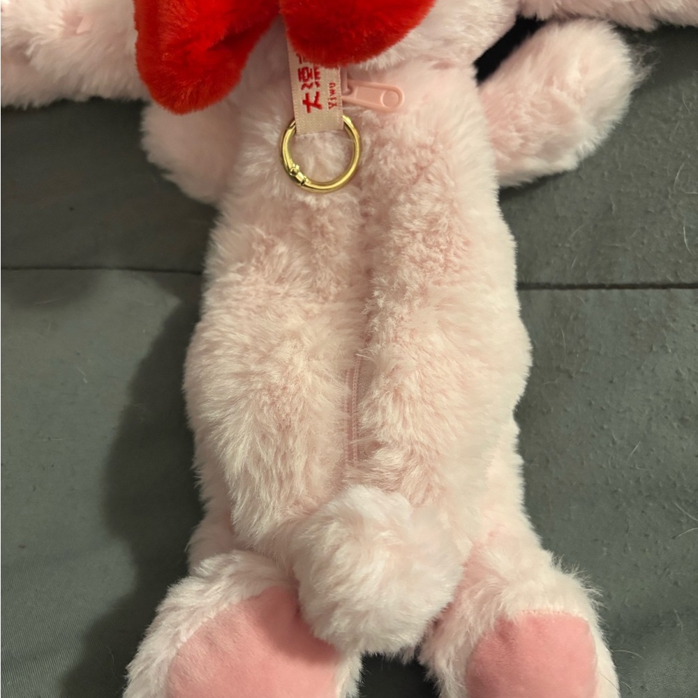 Baby Three pink bunny plush pencil case - Picture 4 of 10